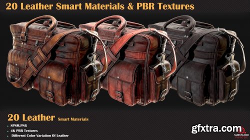 20 Leather Smart Materials + PBR Textures