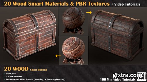 20 Wood Smart Materials & PBR Textures + Video Tutorials