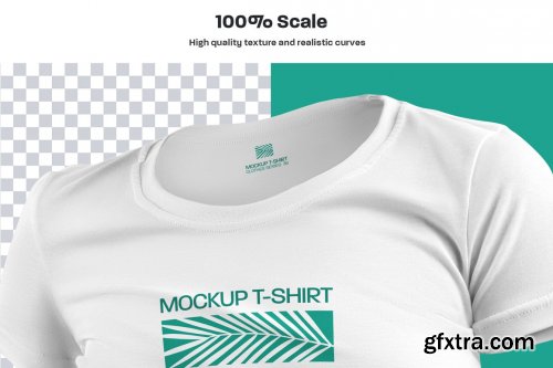 CreativeMarket - 6 3D Mockups Woman T-Shirt 6324578