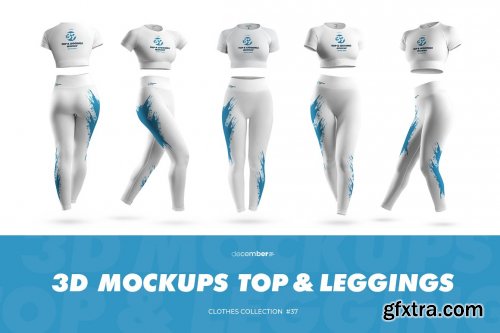 CreativeMarket - 5 3D Sports Leggings and Top Mockups 6367819