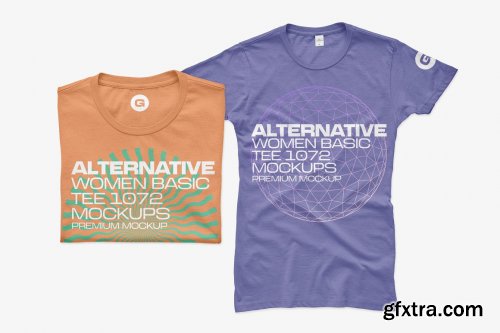 CreativeMarket - Alternative Women Basic Tee Mockups 5933636