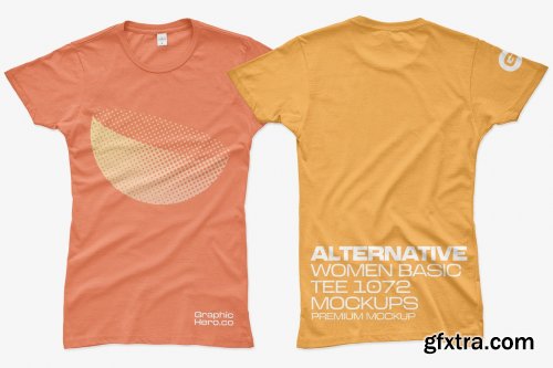 CreativeMarket - Alternative Women Basic Tee Mockups 5933636