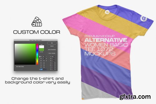 CreativeMarket - Alternative Women Basic Tee Mockups 5933636