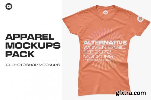 CreativeMarket - Alternative Women Basic Tee Mockups 5933636