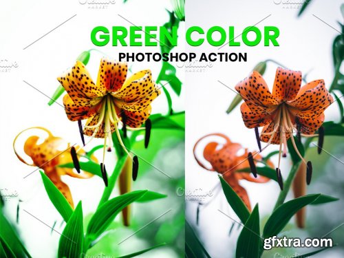 CreativeMarket - Green Color Photoshop Action 5953604