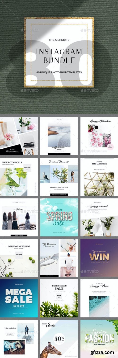 GraphicRiver - 80 Instagram Posts - Bundle 23571138