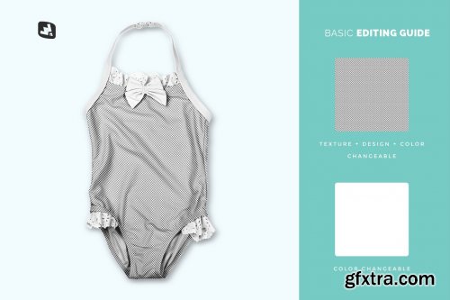 CreativeMarket - Backless Baby Swimsuit Mockup 5357952