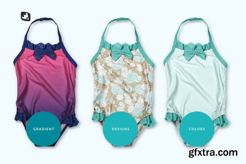 CreativeMarket - Backless Baby Swimsuit Mockup 5357952