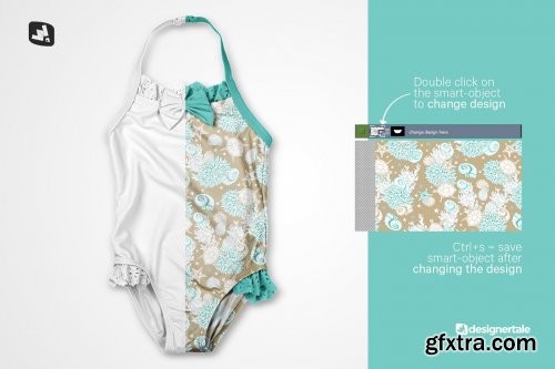 CreativeMarket - Backless Baby Swimsuit Mockup 5357952