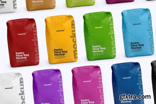 CreativeMarket - Flour Bag in a Front View Mockup 6191410