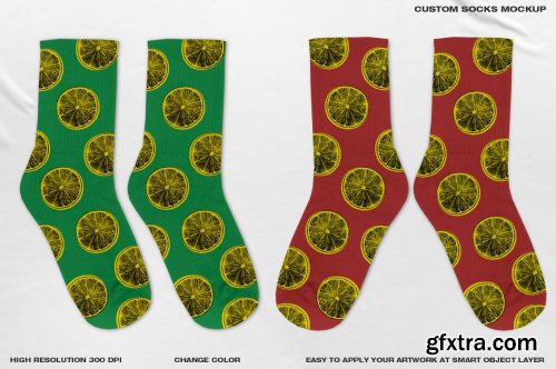 CreativeMarket - CUSTOM SOCKS MOCKUP 6194998