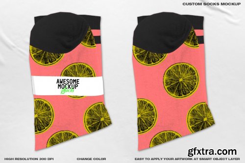 CreativeMarket - CUSTOM SOCKS MOCKUP 6194998