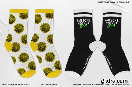 CreativeMarket - CUSTOM SOCKS MOCKUP 6194998