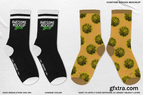 CreativeMarket - CUSTOM SOCKS MOCKUP 6194998