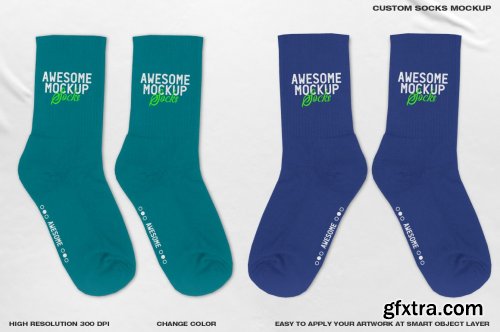 CreativeMarket - CUSTOM SOCKS MOCKUP 6194998