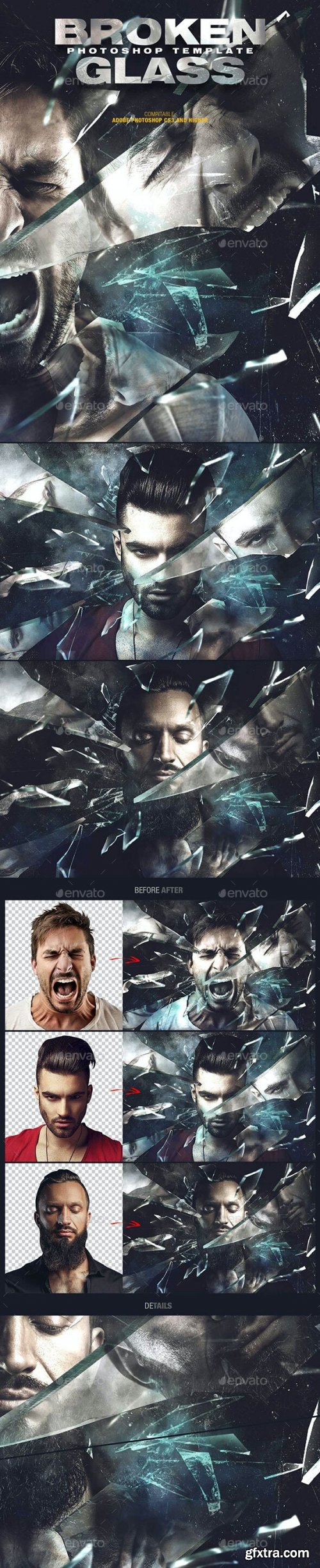 GraphicRiver - Broken Glass Photoshop Template 32305823