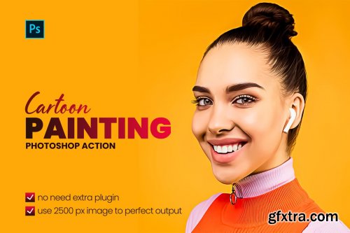 CreativeMarket - Cartoon Painting Photoshop Action 6182434