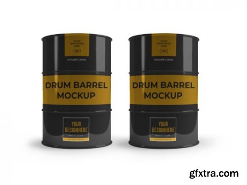 Drum Barrel 3D Mockup Template Bundle