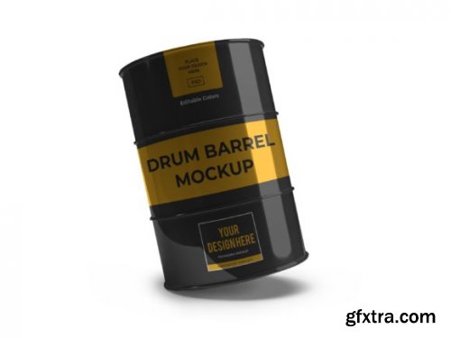 Drum Barrel 3D Mockup Template Bundle