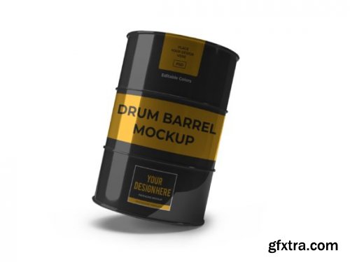 Drum Barrel 3D Mockup Template Bundle