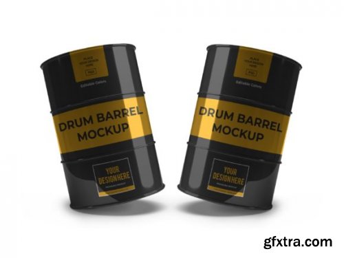 Drum Barrel 3D Mockup Template Bundle