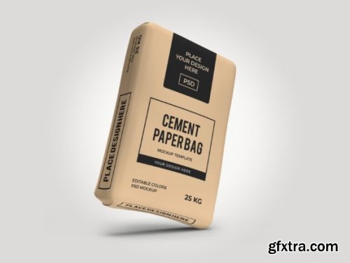 Cement Bag Packaging 3D Mockup Bundle