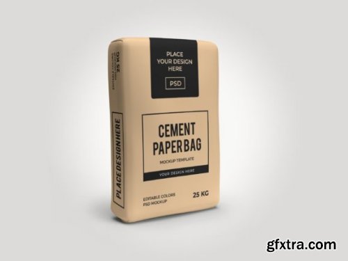 Cement Bag Packaging 3D Mockup Bundle