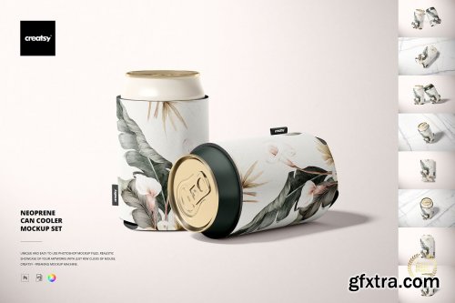 CreativeMarket - Neoprene Can Cooler Mockup Set 5479804