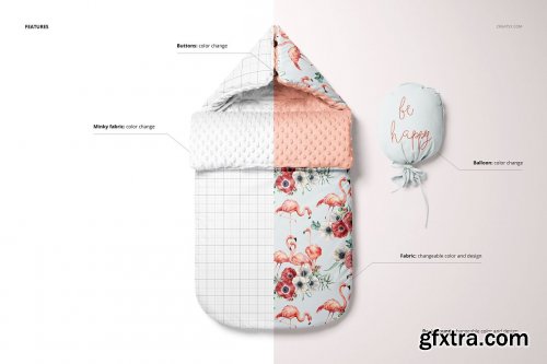 CreativeMarket - Baby Sleeping Bag Mockup Set 5592047