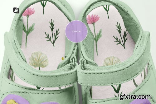 CreativeMarket - Topview Baby Sandals With Bow Mockup 5174785