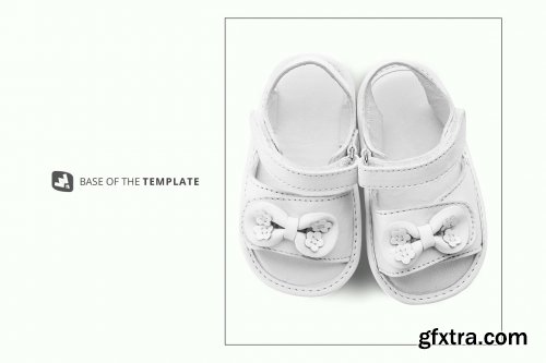 CreativeMarket - Topview Baby Sandals With Bow Mockup 5174785