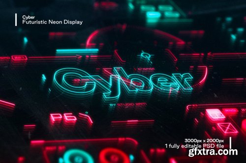 CreativeMarket - Cyber - Futuristic Neon Display 5845749