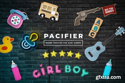 CreativeMarket - Pacifier - Baby Shop Scene Creator 4379608