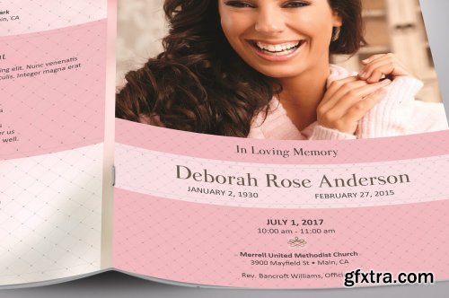 CreativeMarket - Glamour Funeral Program Word 4584850 