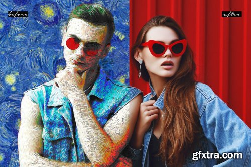 CreativeMarket - Van Gogh Painting Photoshop Action 4765073