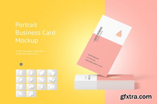 CreativeMarket - Portrait Business Card Mockup 4573982