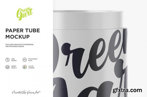 CreativeMarket - Opened Matte Paper Tube Mockup 2233376