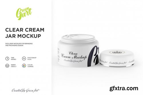 CreativeMarket - 3 PSD Clear Cream Jar Mockup 2310526