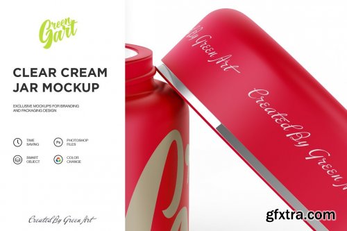 CreativeMarket - 3 PSD Clear Cream Jar Mockup 2310526