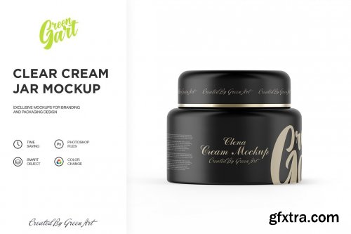 CreativeMarket - 3 PSD Clear Cream Jar Mockup 2310526