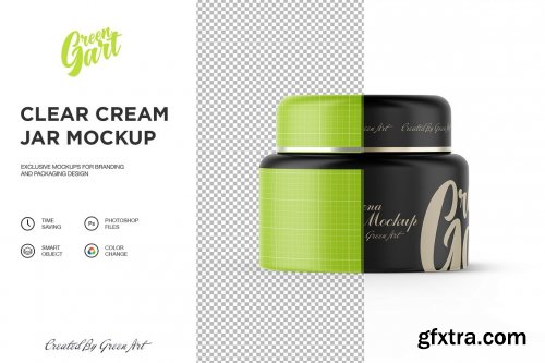 CreativeMarket - 3 PSD Clear Cream Jar Mockup 2310526