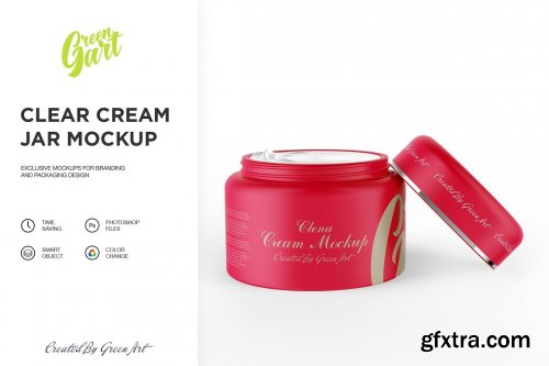 CreativeMarket - 3 PSD Clear Cream Jar Mockup 2310526