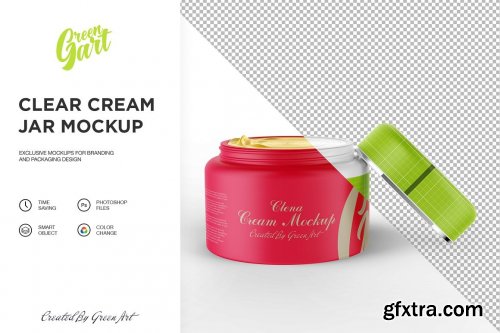 CreativeMarket - 3 PSD Clear Cream Jar Mockup 2310526