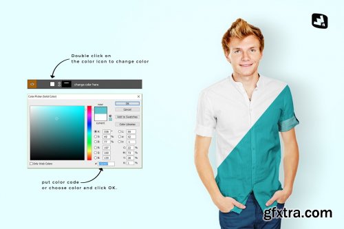 CreativeMarket - Male Y-neck Shirt Mockup 4699915