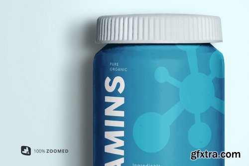 CreativeMarket - Topview Pill Bottle Packaging Mockup 5354401