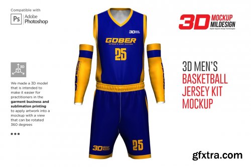 CreativeMarket - 3D Men's Basketball Jersey Mockup 5963509