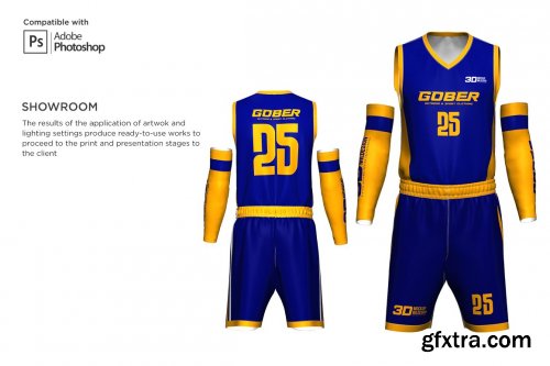 CreativeMarket - 3D Men's Basketball Jersey Mockup 5963509