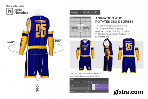 CreativeMarket - 3D Men's Basketball Jersey Mockup 5963509