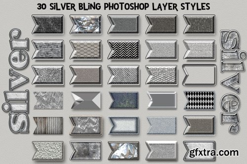 CreativeMarket - Silver Bling Photoshop Layer Styles 5115002