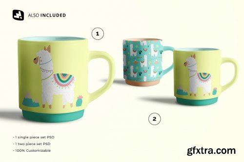 CreativeMarket - Porcelain Coffee Cups Set Mockup 5188654